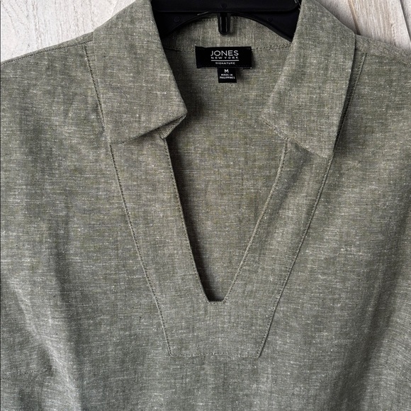 Jones New York Linen Blend Sage Green Tunic Top - Picture 4 of 10